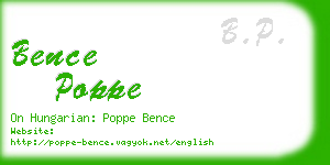 bence poppe business card